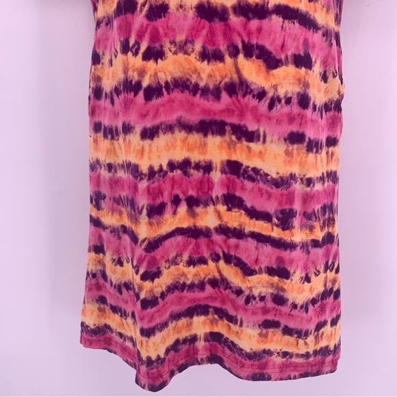 Nike Tye Die Pink and Orange T-Shirt Dress W/ Pockets Girls Size L - Picture 5 of 9